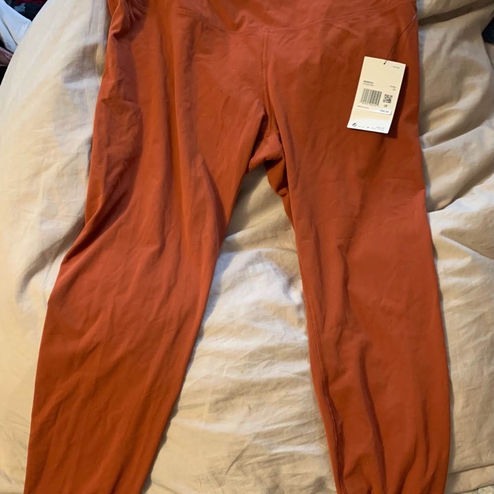 Nike Yoga Luxe Infinalon High Waist Leggins sz 1x NWT rust orange rt $90